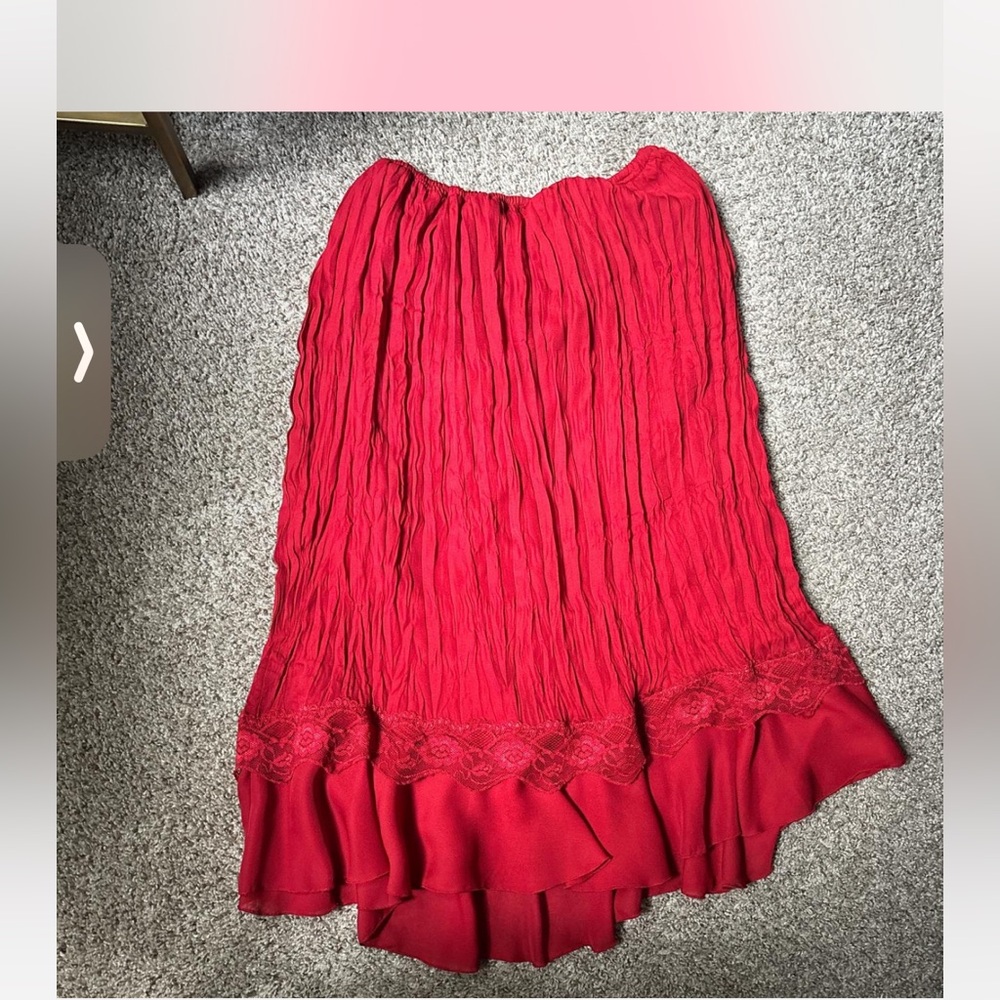 Robbie Bee Vibrant Red Midi Skirt